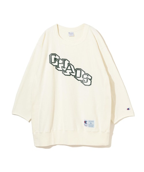 10ozﾁｬﾝﾋﾟｵﾝ裏毛ｶｯﾄｵﾌ7分袖ｽｳｪｯﾄ CHAOS